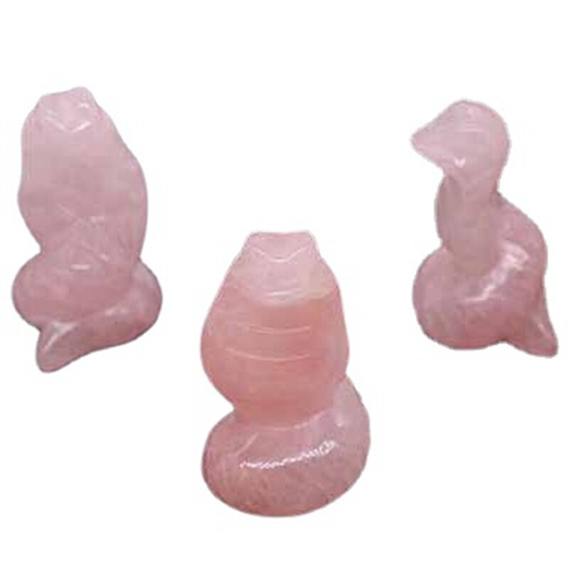 Natural Quartz Crystal Carved Snake Viper Healing Stone Cobra Animal Decor Reiki