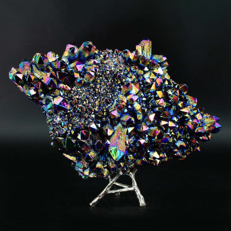 1315g Colourful Crystal Cluster Quartz Mineral Specimen Decoration Electroplate