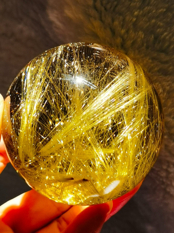 Museum Collection Tibetan High Altitude Gold Rutilated Ball Sphere Orb Gem 2.4&apos;