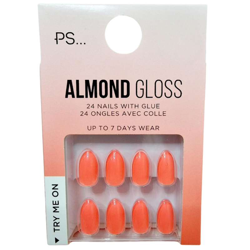 False Nails Press On Fake Tips Stick Coffin Square Full Cover Primark Glue 24pk