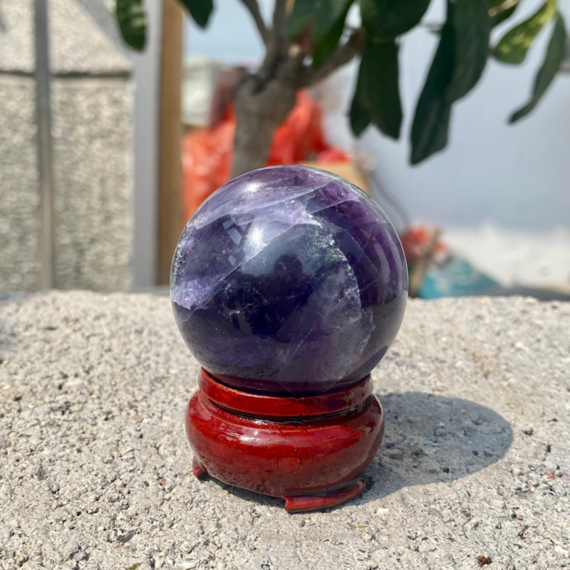 150g Natural Rainbow Fluorite Sphere Quartz Crystal Ball Healing Decor
