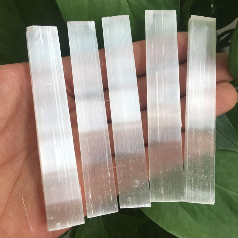 10Pcs Natural Quartz Selenite Stick Wand White Gypsum Crystal Point Stone Blades