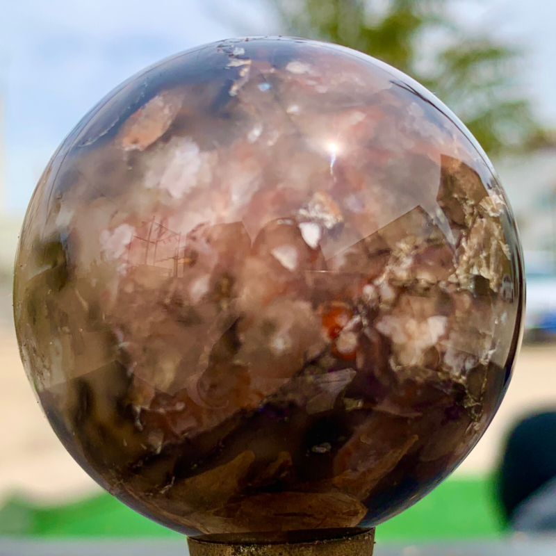 146G Natural Sakura Agate Quartz Sphere healing ball Specimen