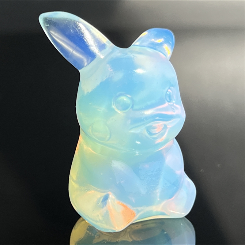 1.5" Natural quartz carved Pikachu skull Quartz crystal skull reiki healing