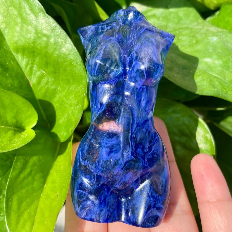1PC Blue Melting Stone Goddess Crysta Decoration Reiki Heal Collection gift