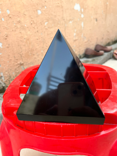 Natural Large Black Tourmaline 115MM Pyramid Crystal Reiki Healing Root Chakra