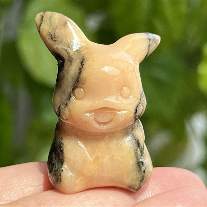 1.5" Natural quartz carved Pikachu skull Quartz crystal skull reiki healing