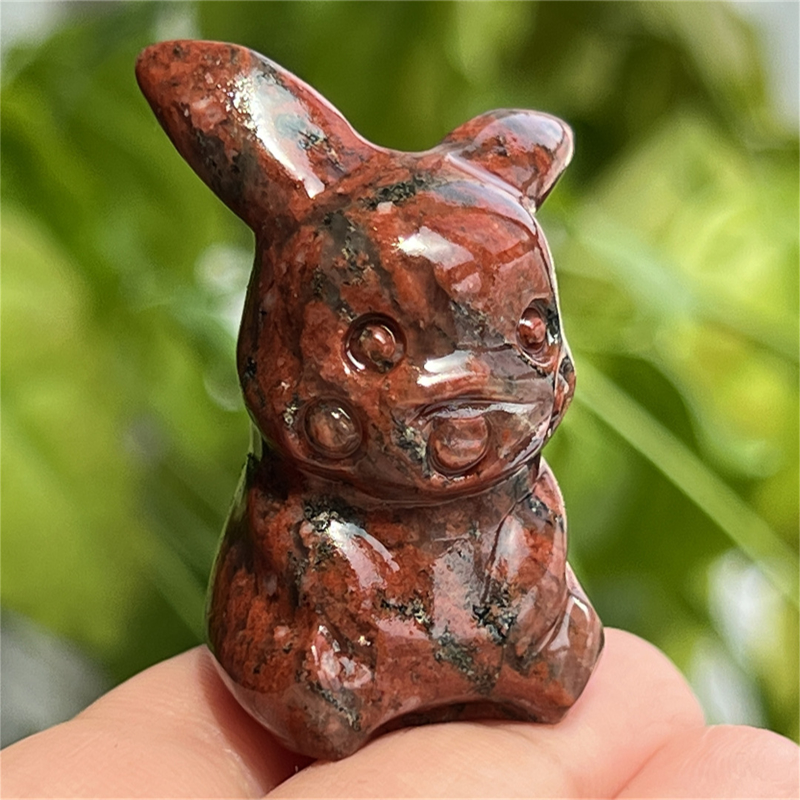 1.5" Natural quartz carved Pikachu skull Quartz crystal skull reiki healing
