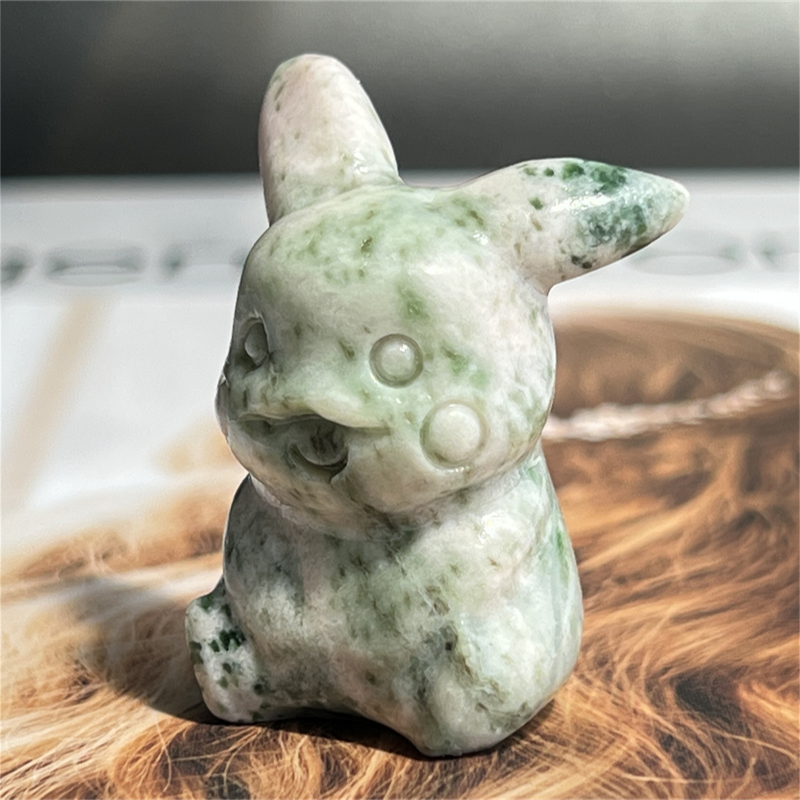 1.5" Natural quartz carved Pikachu skull Quartz crystal skull reiki healing