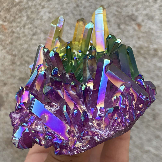 240g Titanium Cluster Quartz Crystal Specimen Mineral Point Healing