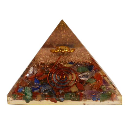 Turtle 7 Chakra Orgone Pyramid Energy Generator Orgonite Pyramid Free Shipping