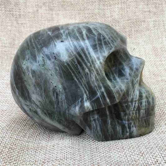 Natural Labradorite Skull,Quartz Crystal Skull,Hand Carved,Home