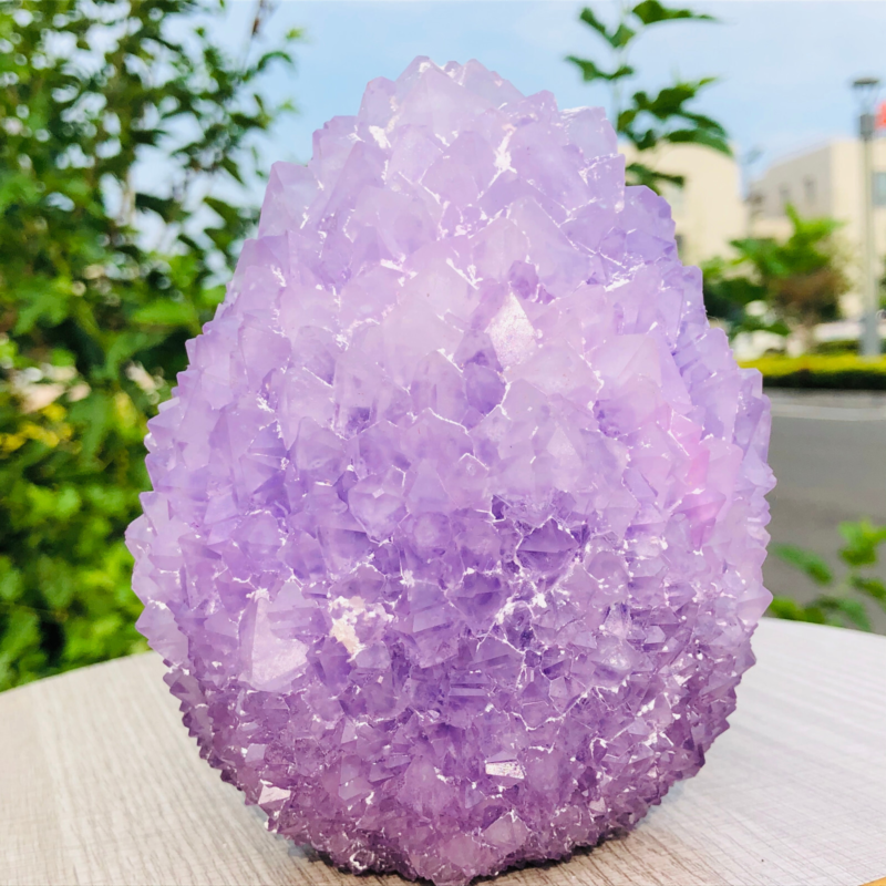 1020g Home Decor Purple Potassium ALUM Octahedral Crystal Stunning Crystal HD187