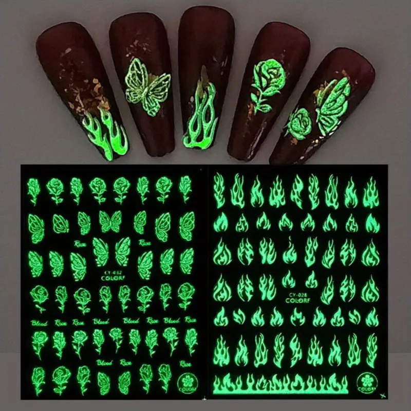 24pcs Press On False Finger Nails Fake Nails Glittered Solid Colours 52 Options