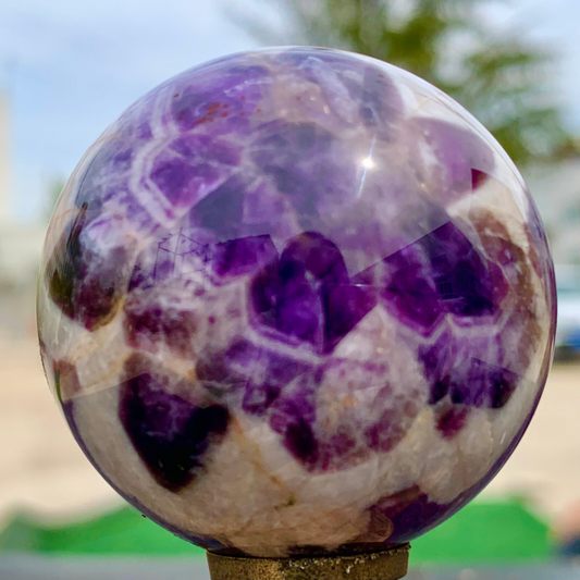 127G Natural beautiful Dream Amethyst Quartz Crystal Sphere Ball Healing