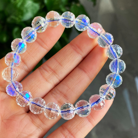 9.7mm Natural Blue Moonstone Strong Light Crystal Beads Bracelet