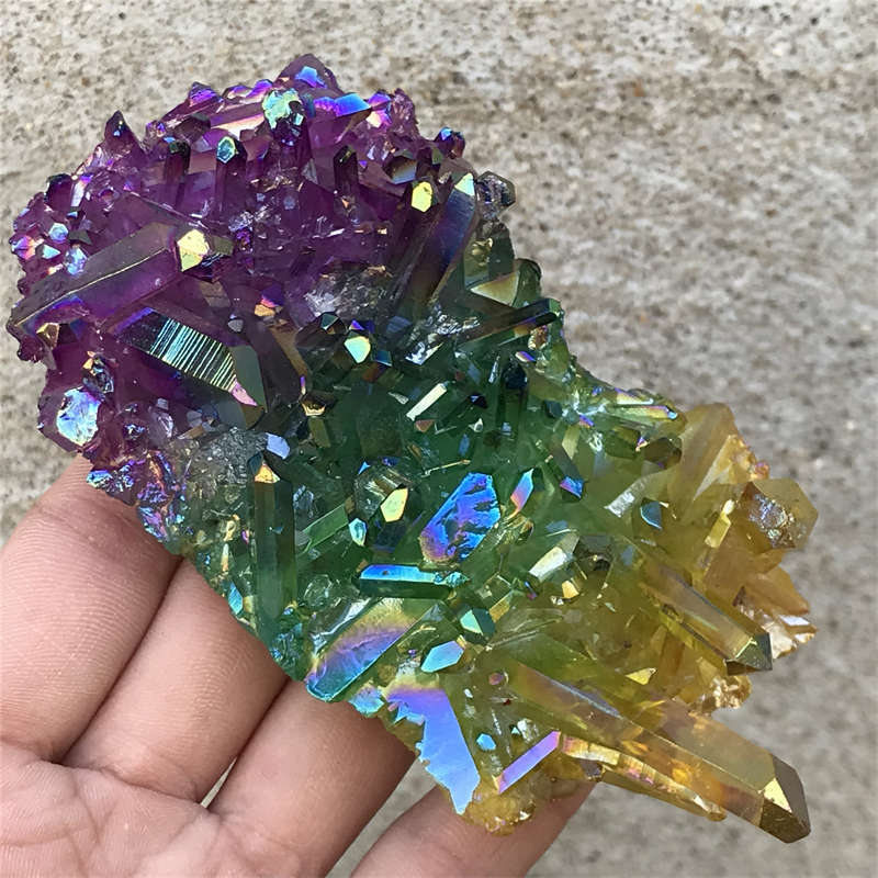 240g Titanium Cluster Quartz Crystal Specimen Mineral Point Healing