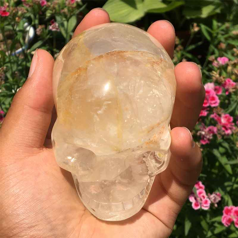 0.55kg Natural clear quartz skull carved Quartz Crystal skull Healing