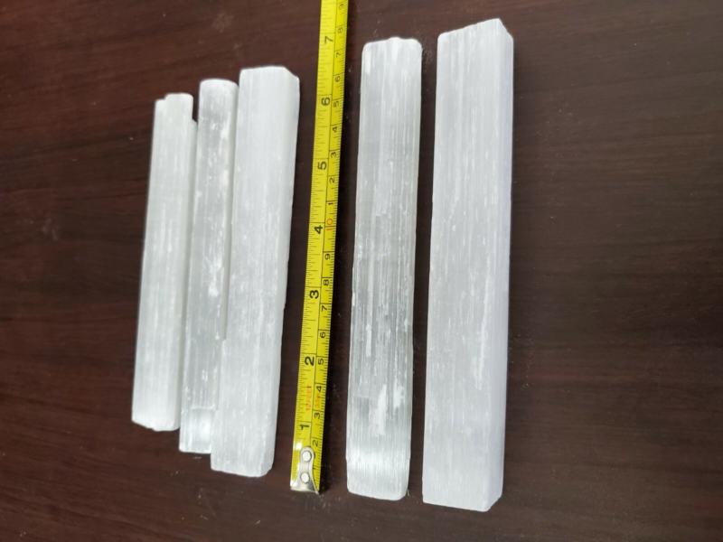 Selenite Sticks Collection 1 Lb Natural White Gypsum Crystal Blades Wands 5.5"