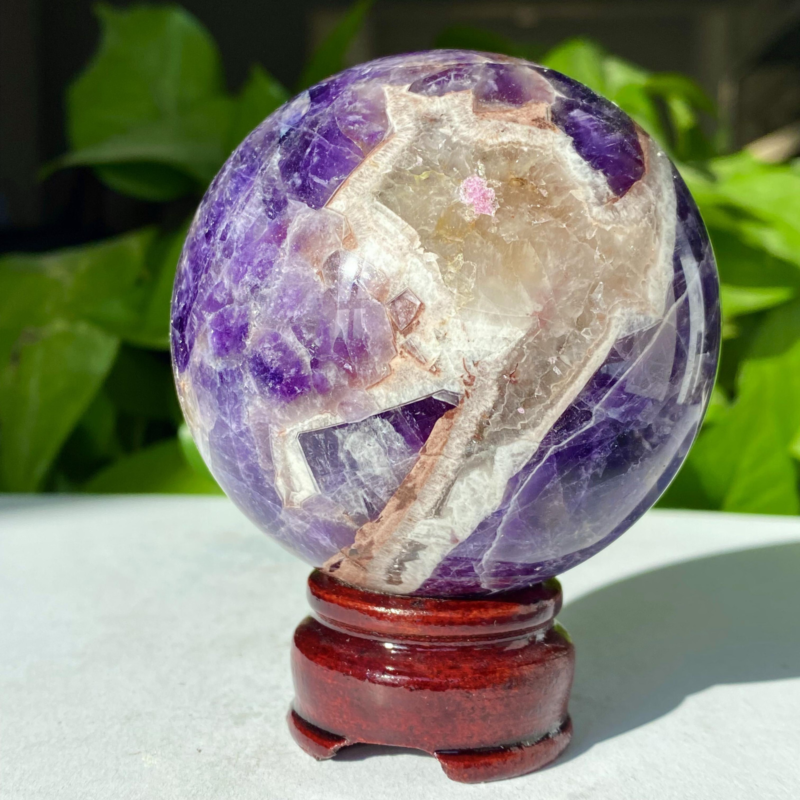 1.27LB Rare High Quality Purple Dream Amethyst Quartz Crystal Sphere Healing Bal
