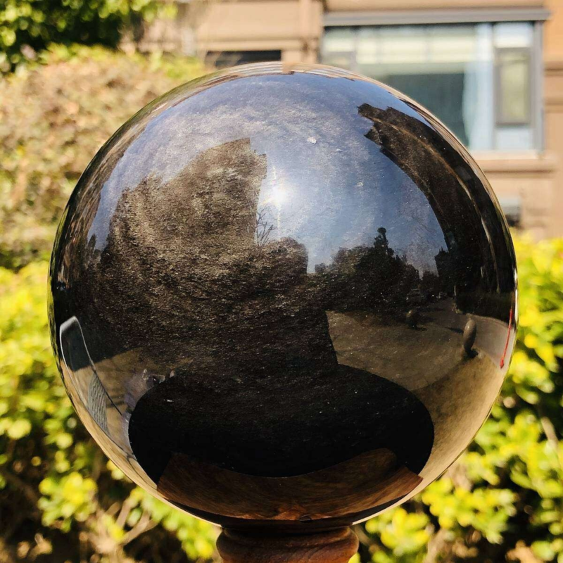 4.55LB Natural Beautiful Silver obsidian ball Quartz Crystal Sphere Healing 354