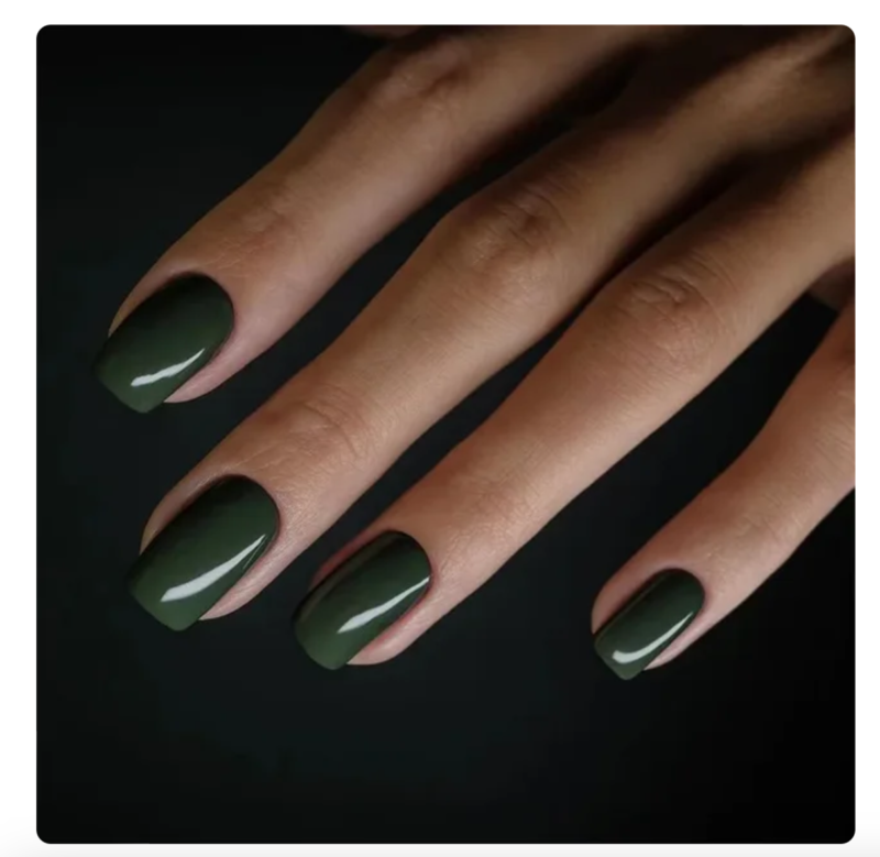 24 Press On False Nails Sticky Tabs Reusable Mid Length Square Tips FULL COLOUR