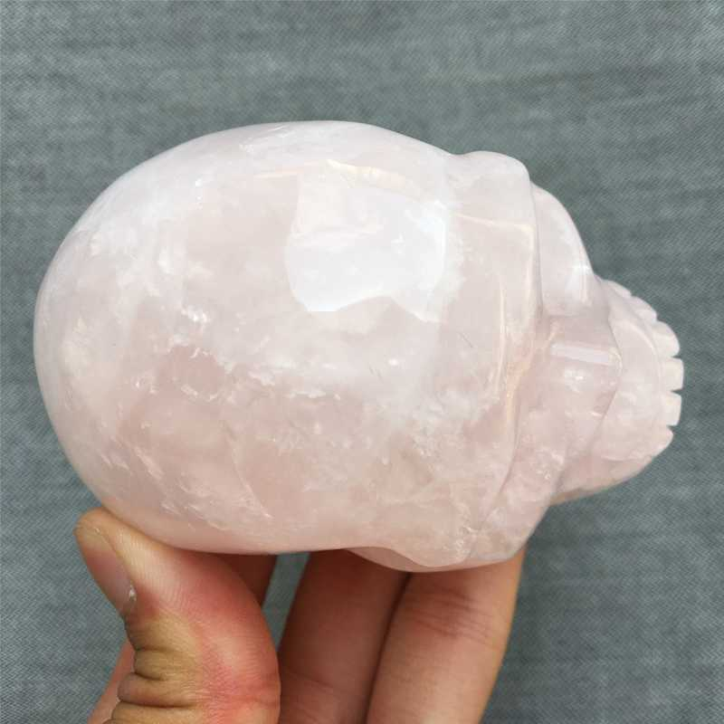 0.55kg Natural rose quartz skull carved Quartz Crystal skull Healing