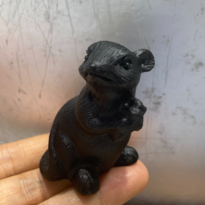 TOP  Natural obsidian quartz animal hand carved crystal healing  1PC