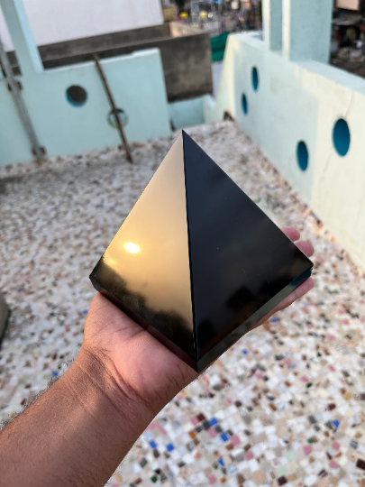 Natural Large Black Tourmaline 115MM Pyramid Crystal Reiki Healing Root Chakra