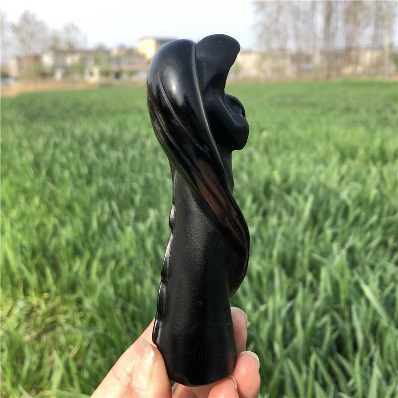 0.16kg Natural obsidian quartz angel carved Quartz Crystal skull Healing