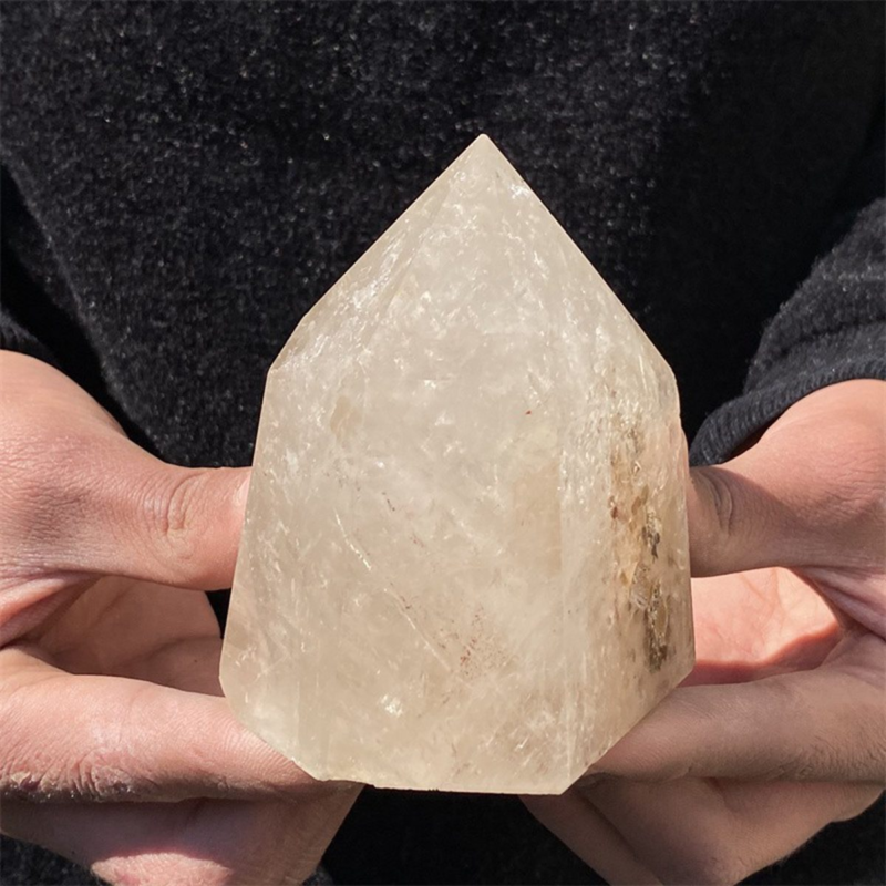 650gNatural  White Quartz Obelisk Crystal Wand Point Healing Mineral Stone