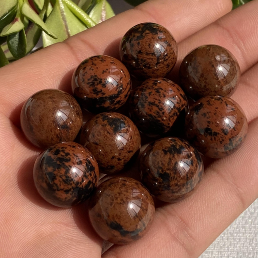 5Wholesale Natural Red Obsidian Ball Quartz Crystal Ball Repair15mm+