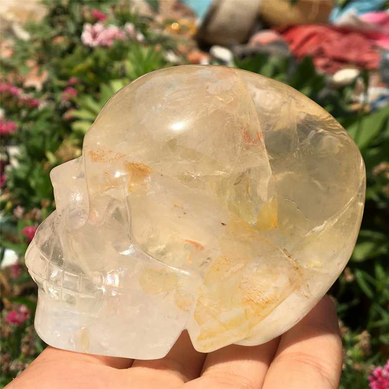 0.55kg Natural clear quartz skull carved Quartz Crystal skull Healing