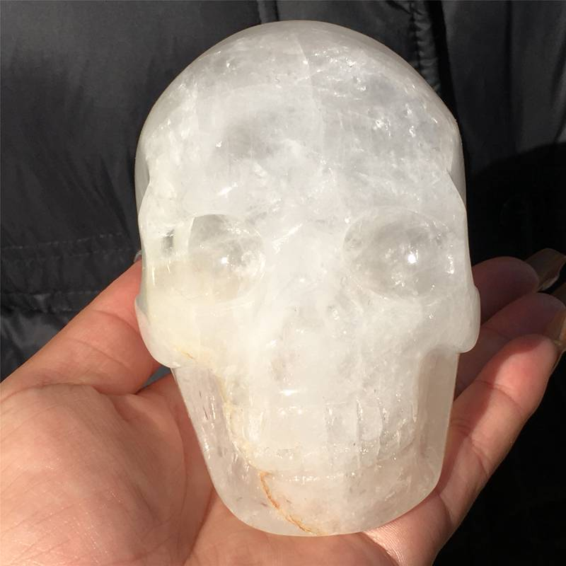 1.07kg Natural clear quartz skull carved Quartz Crystal skull Healing