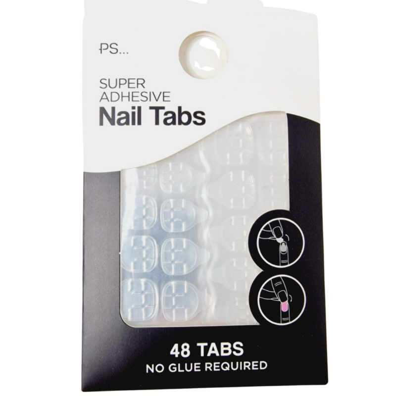 False Nails Press On Fake Tips Stick Coffin Square Full Cover Primark Glue 24pk