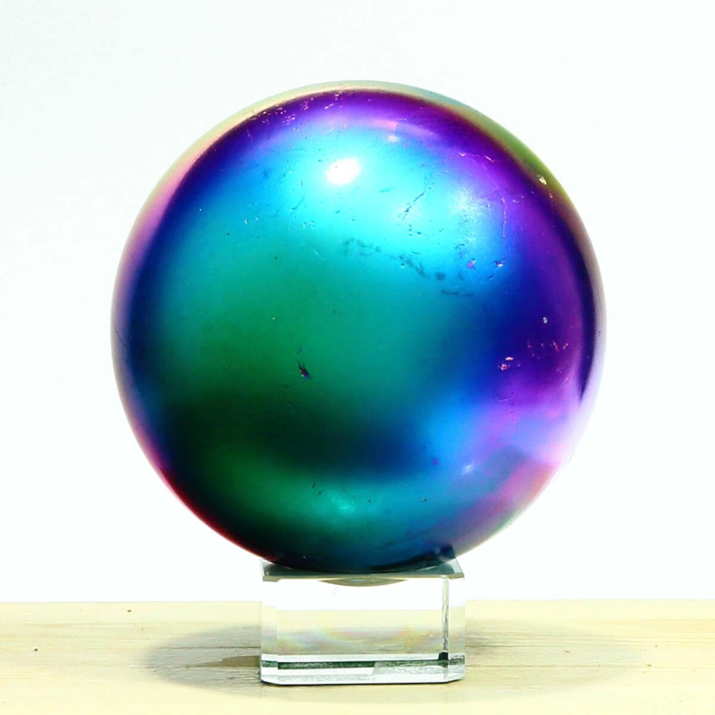 838g Natural Crystal Electroplated Rainbow Crystal Ball Quartz Sphere Healing