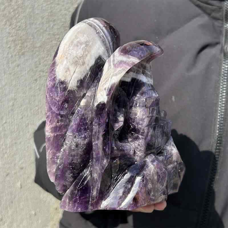 1.74kg Natural dreamy amethyst Dragon Castle carved Quartz Crystal skull Healing