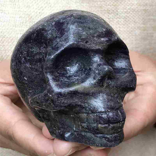 0.48kg Natural black jade quartz skull carved Quartz Crystal skull Healing