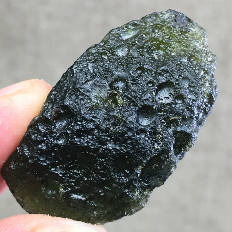 44.9Ct MOLDAVITE From Czech Republic From Meteorite Impact With Chips