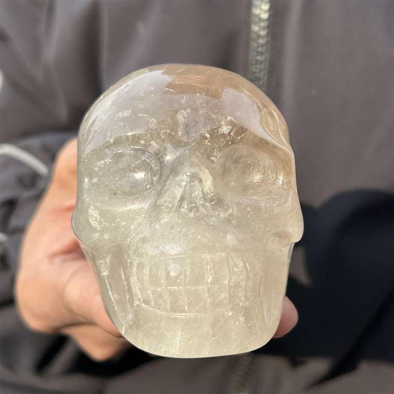 0.41kg Natural clear quartz skull carved Quartz Crystal skull Healing
