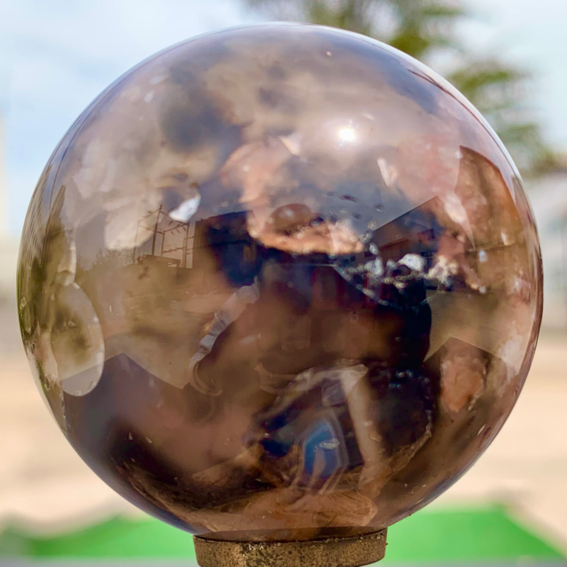146G Natural Sakura Agate Quartz Sphere healing ball Specimen