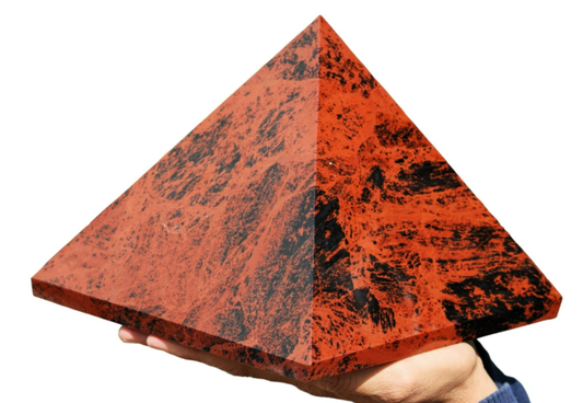 Red Mahogany Obsidian Pyramid Crystal Healing Display Specimen Stone Huge 205mm