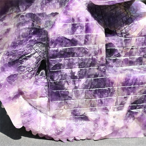 3.54kg Natural Dream Amethyst Dragon Castle Skull Carved Reiki Quartz Crystal Sk