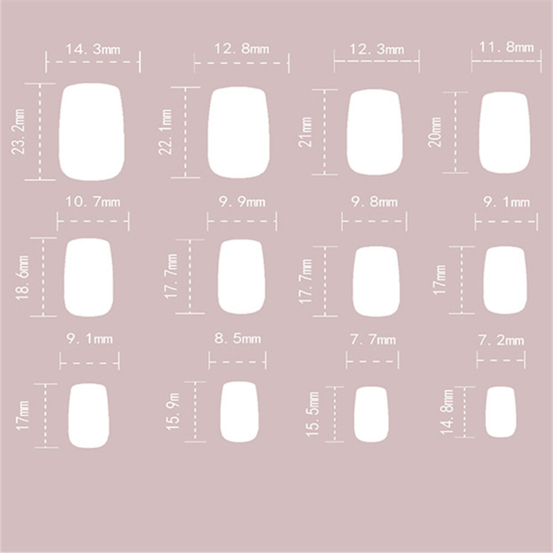 Pure Color Shiny False Nail Medium Square Press on Nails for Nail Art 24pcs