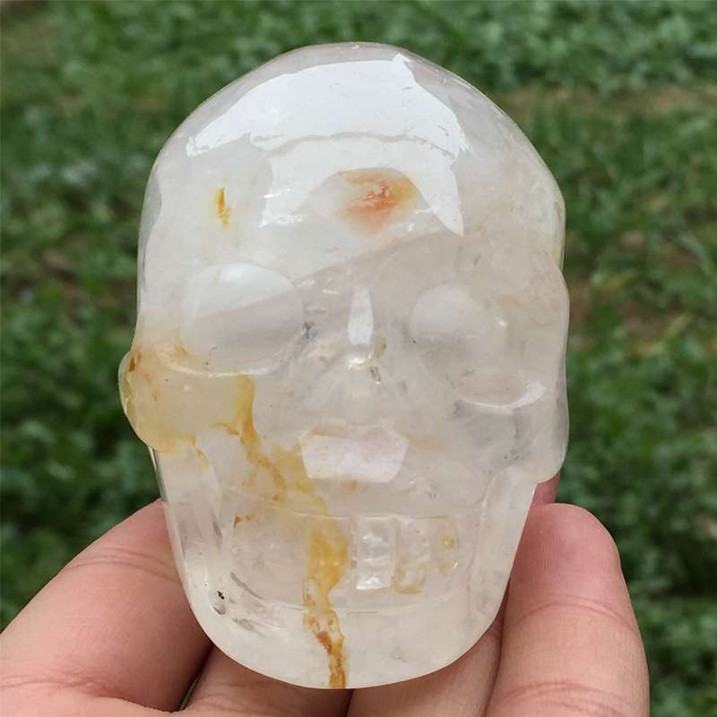 0.4kg Natural clear quartz skull carved Quartz Crystal skull Healing