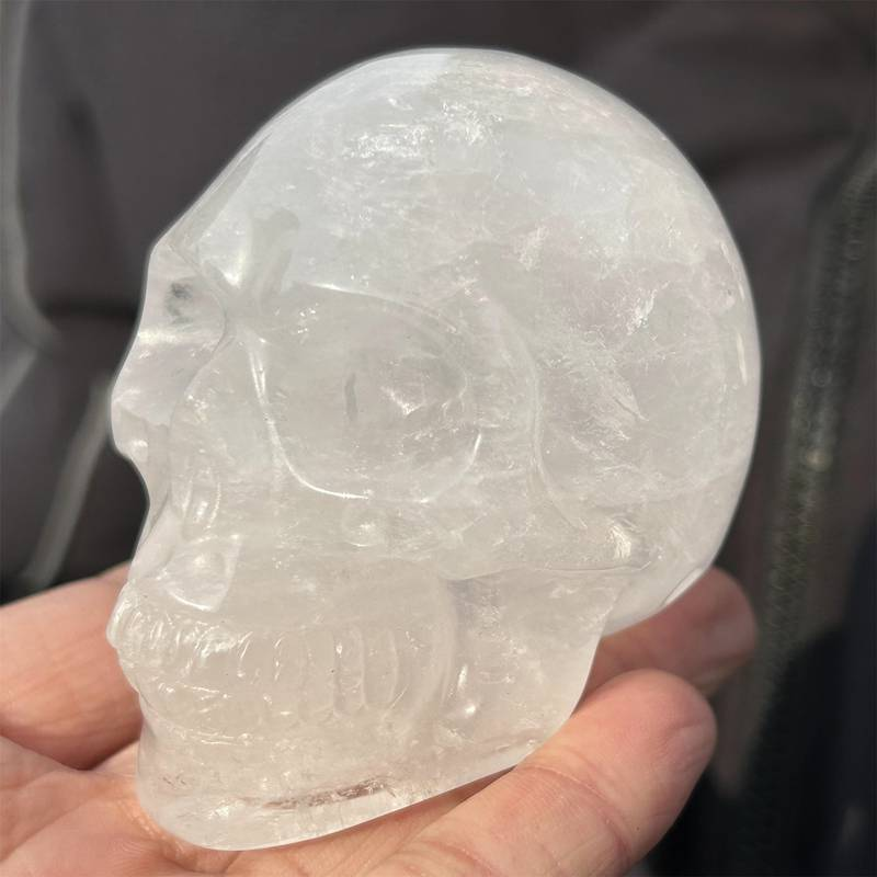 0.34kg Natural clear quartz skull carved Quartz Crystal skull Healing