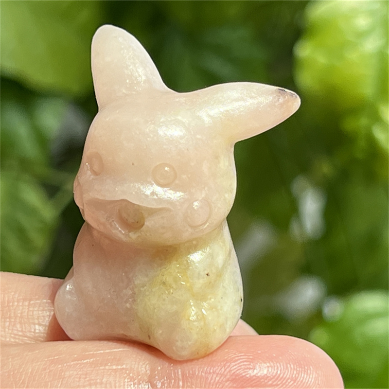 1.5" Natural quartz carved Pikachu skull Quartz crystal skull reiki healing