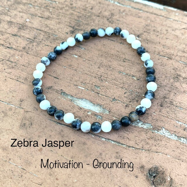 Natural Stone Stretch Bracelet 4mm - Healing Gemstone Beaded thin stackable USA