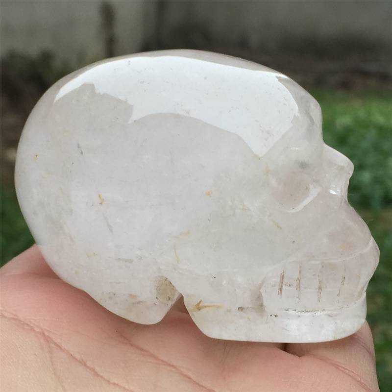 0.24kg Natural clear quartz skull carved Quartz Crystal skull Healing