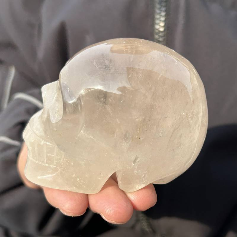 0.41kg Natural clear quartz skull carved Quartz Crystal skull Healing